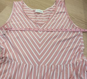 Striped Pink & White Sleeveless Mini Dress